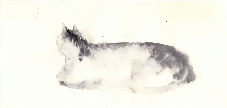 Watercolor Minimalist Cat 6 11 5 X 5 5 Artfinder