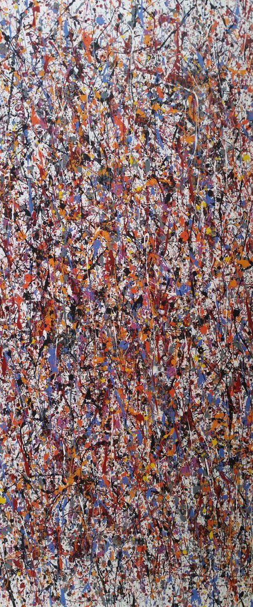 JACKSON POLLOCK style ACRYLIC PAINTING ON CANVAS BY M. Y. by Max Yaskin