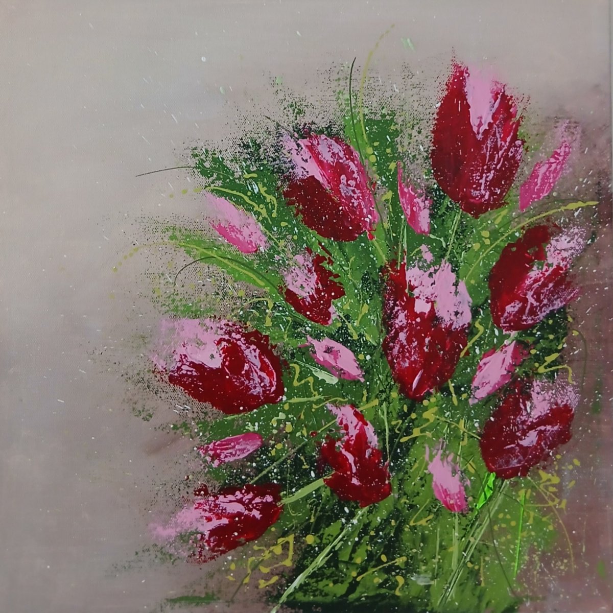 The Rise Of The Tulips By Cinzia Mancini, 16 X 16, Artwork For Sale On Artfinder