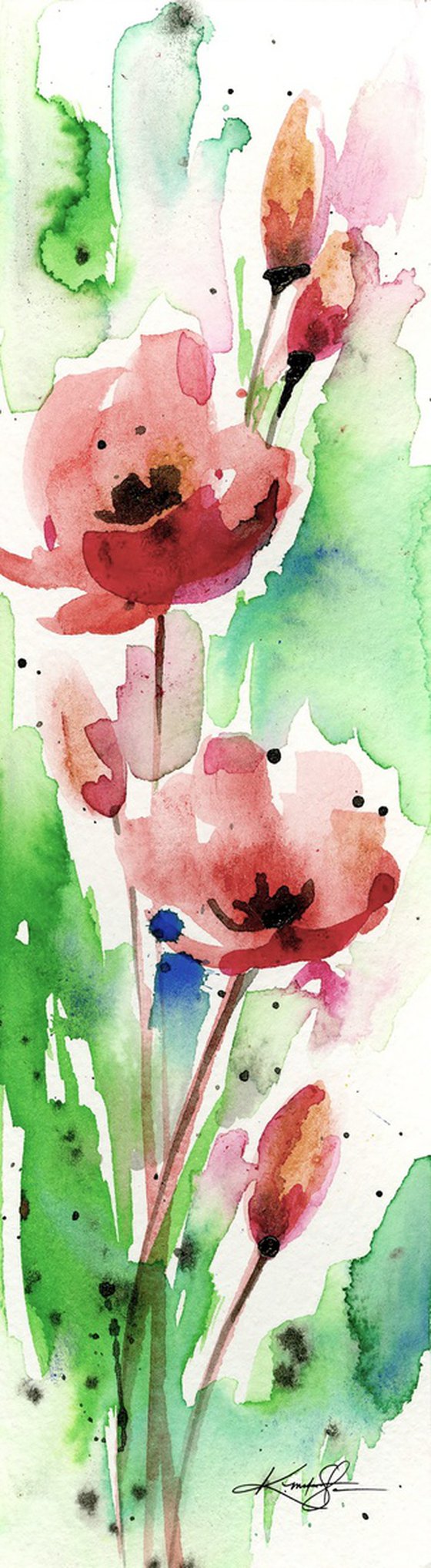 Poppy Love Collection 3 -  3 Watercolor Flower Paintings by Kathy Morton Stanion