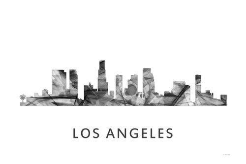 Los Angeles California Skyline WB BW by Marlene Watson