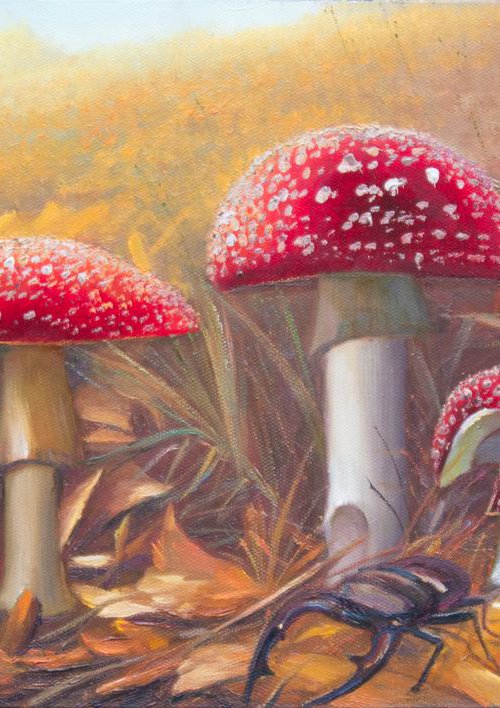 Landscape with fly agarics by Dmitrij Tikhov