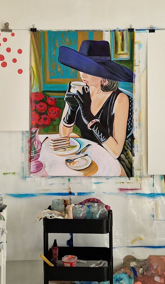 Lady with hat / 101 x 72 cm