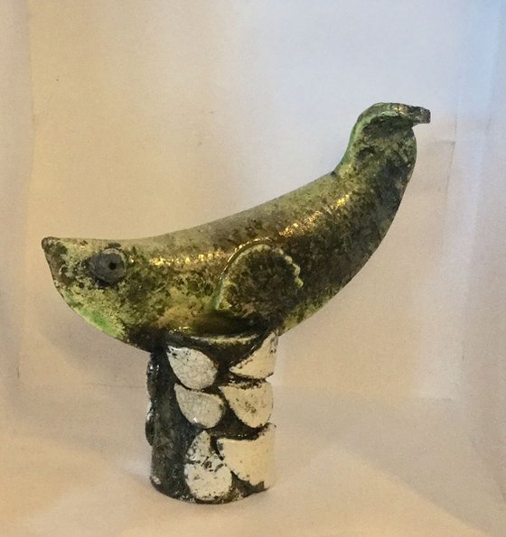 Lime Green Raku Fish