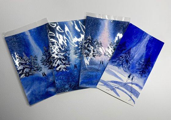 Christmas New year SET of 4
