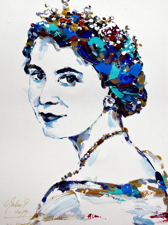 exspressive young queen Elizabeth II  A3