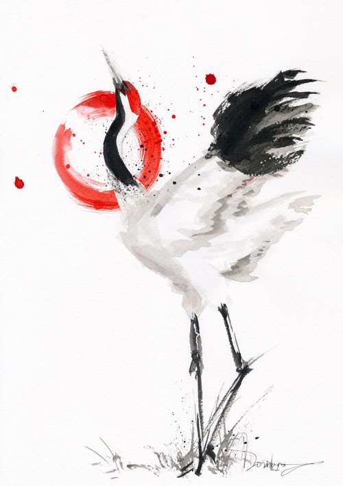 Japanese Crane by Doriana Popa