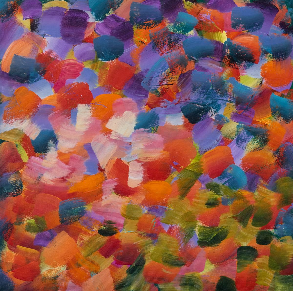 Effervescence 6 - Original acrylic square painting on canvas - Ready to hang by Chantal Proulx