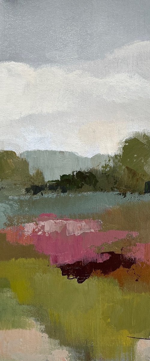 Burgundy and Sage landscape II by Silvia  Vassileva