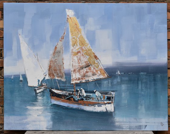 " Sailing in the  summer Breeze " SPECIAL PRICE!!! ,W 130 x H 100 cm