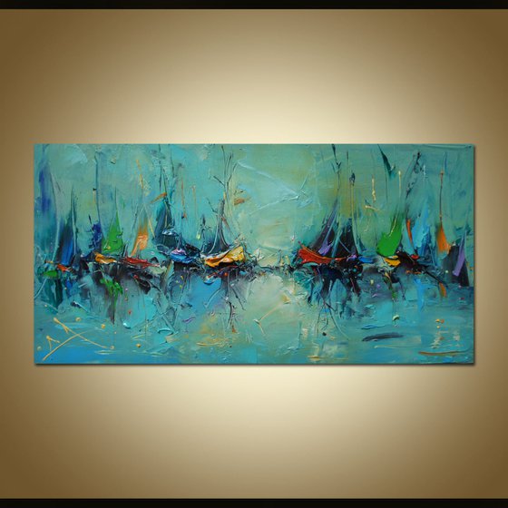 Abstract Sea , Abstract Oil Painting on Canvas