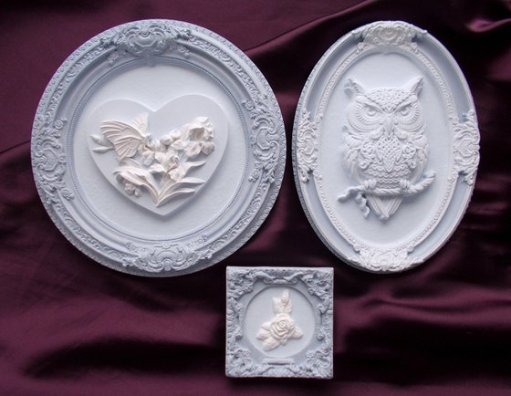 "Tender heart, rose and owl"