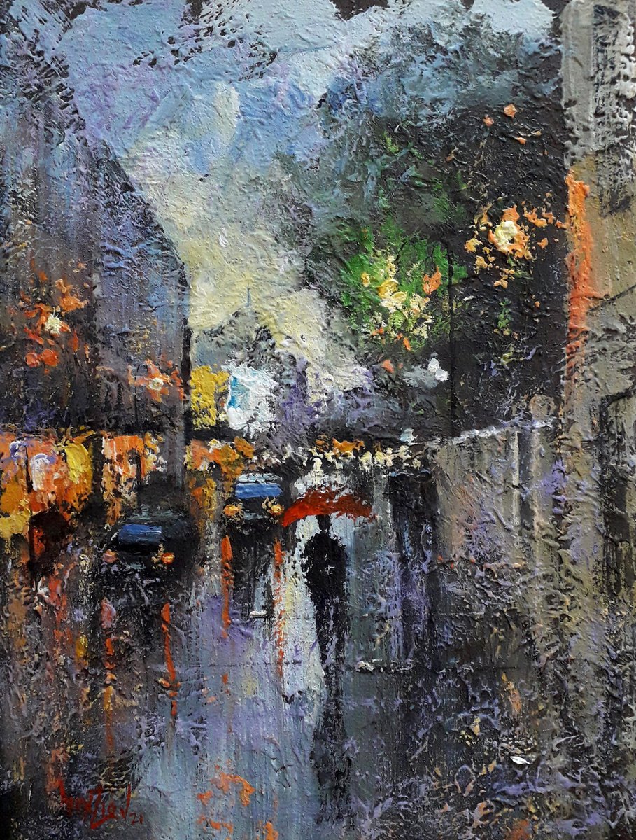 Rain in the night city by Alexander Zhilyaev