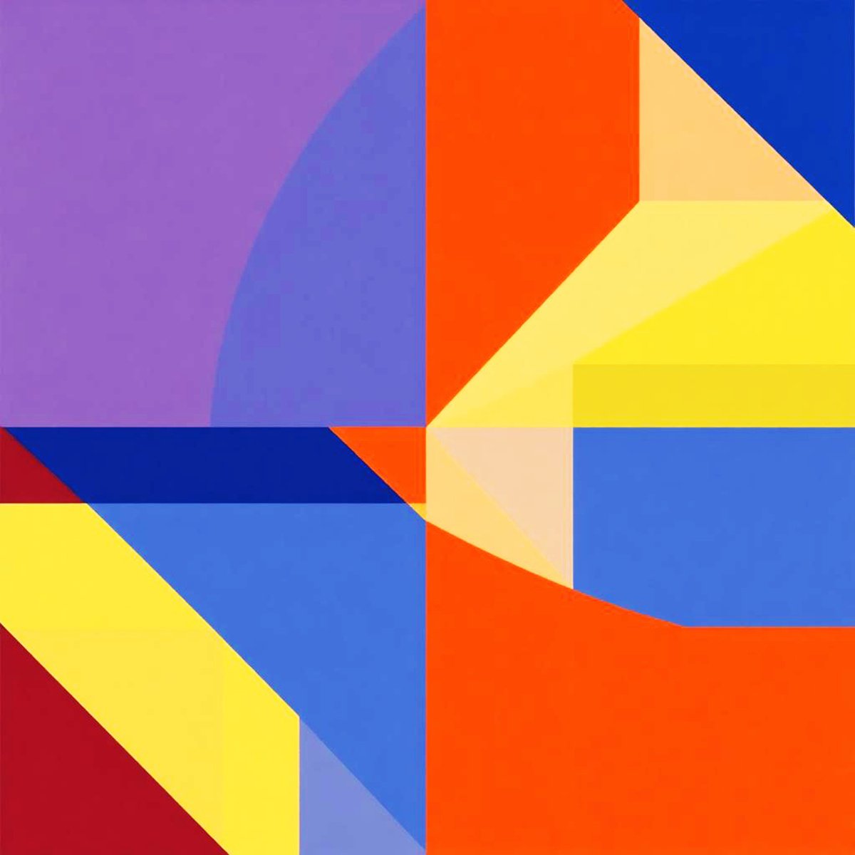 Abstract Giclee Print By Alessandro Butera, 35 X 35, Chromatic Intersection, Original Artwork