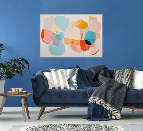Misty rose with powder blue abstract 0512232