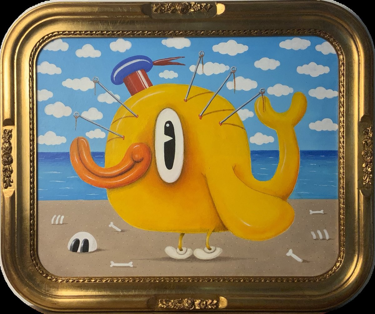 Cartoon Acrylic Painting , 752 - Moby Duck By Paolo Andrea Deandrea, 24 X 19, Artwork For Sale On Artfinder