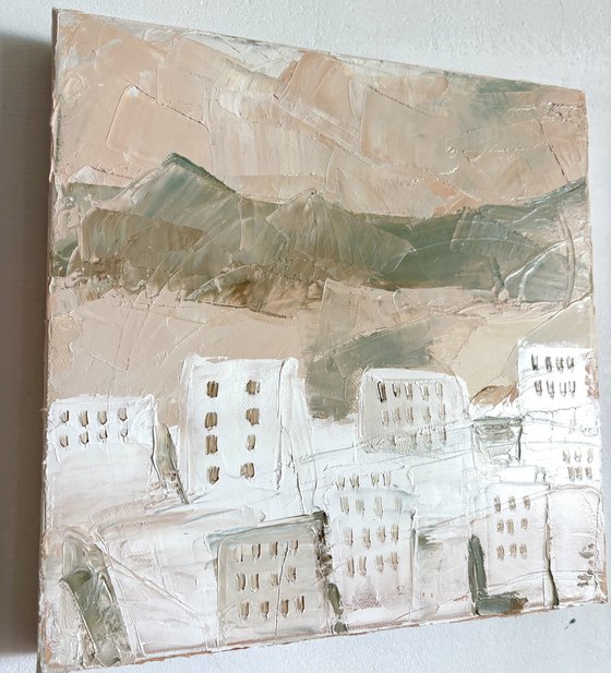 Coastal white mediterranean houses