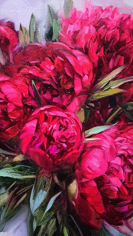Red peonies