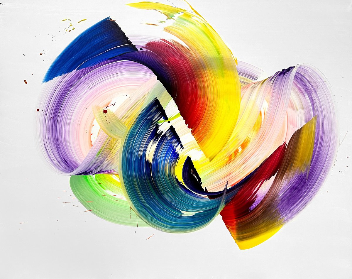 Organic Abstract Acrylic Painting By Nikolaos Schizas, 71 X 55", You Will Never Know, Original Artwork