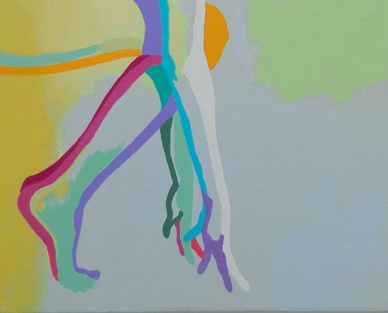 Abstract Female Nude Original Acrylic Painting Female Figure Study