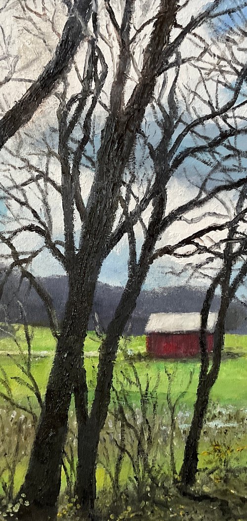 FIRST GREENS OF SPRING (SOLD) by Kathleen McDermott