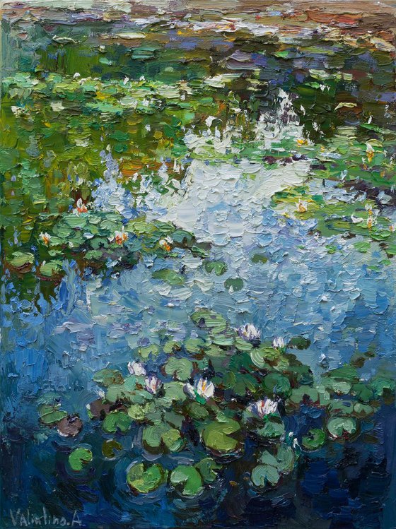 Water lilies Original Oil painting