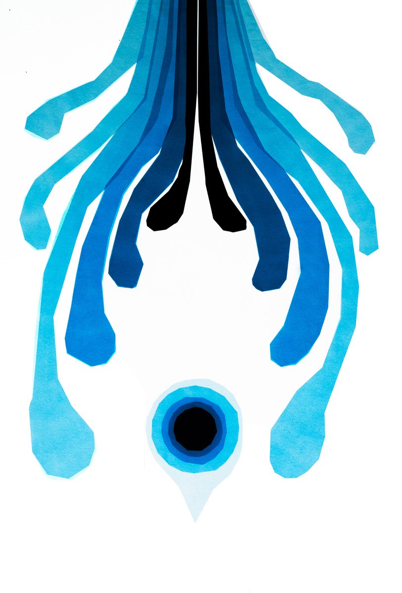 Organic Abstract Acrylic Painting By Catia Goffinet, 38 X 59, The Force That Keep Us, Original Artwork