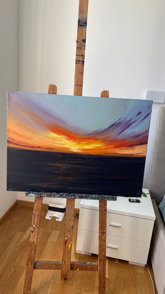 Sunset over the ocean