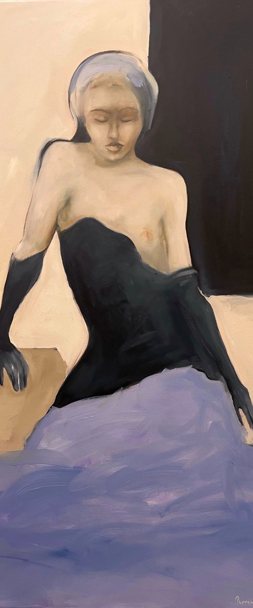 Lady on black by Romuald Mulk Musiolik