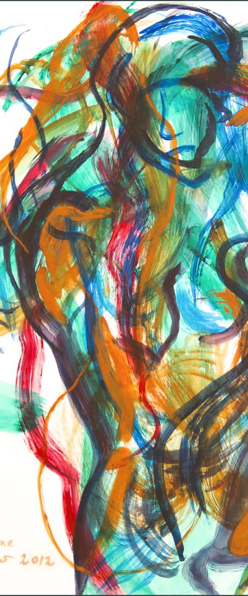 He - Gold Ochre - Green by Josephine Window