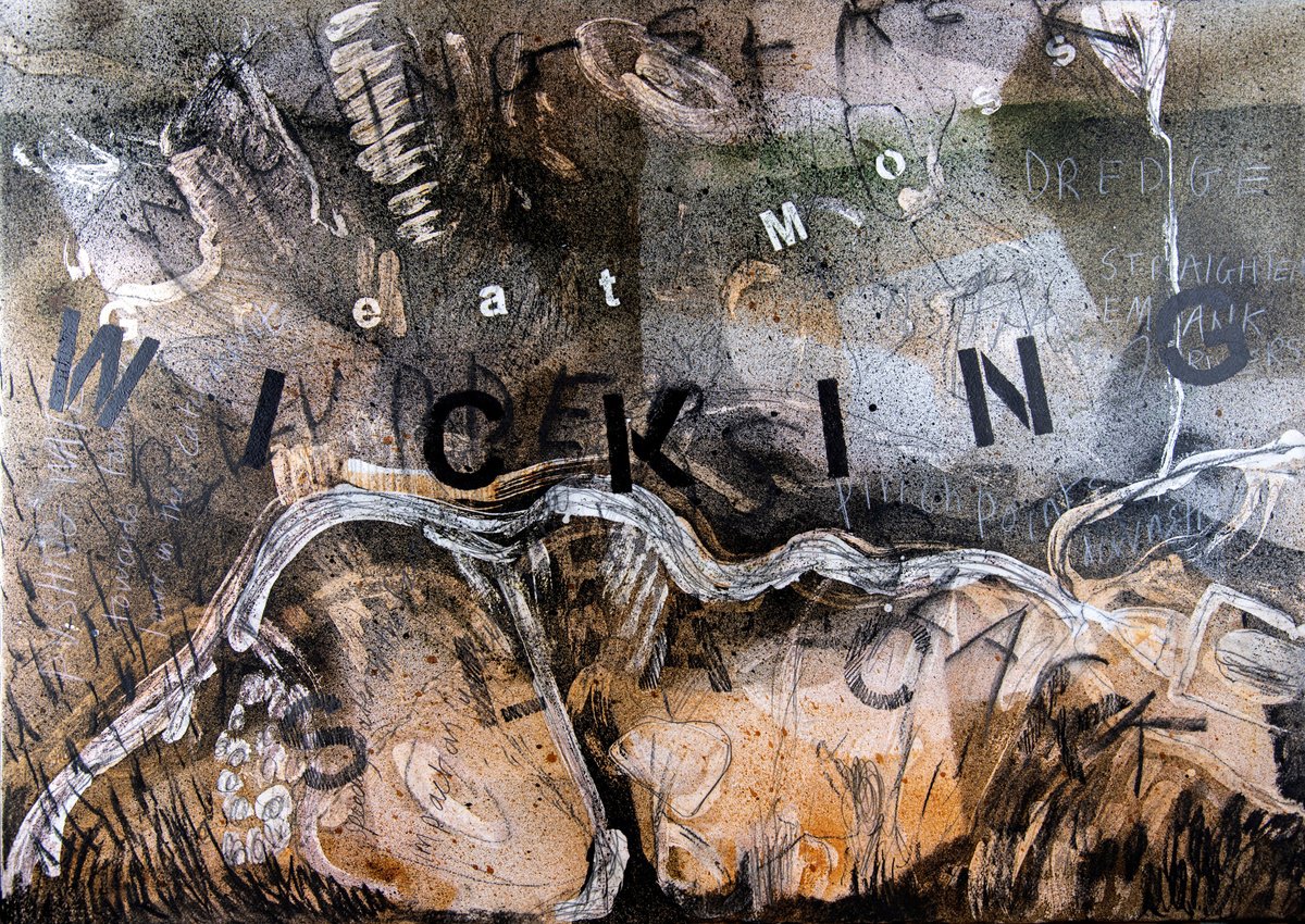 Abstract Landscape Painting By Elizabeth Anne Fox, 33 X 23, Watershed: Wicking, Original Artwork