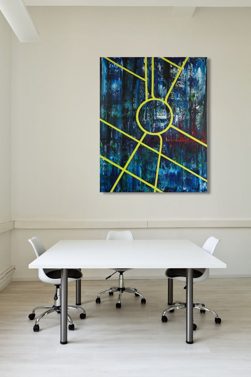 Columbus Circle, New York City (80 x 100 cm) (32 x 40 inches) oil by Ansgar Dressler
