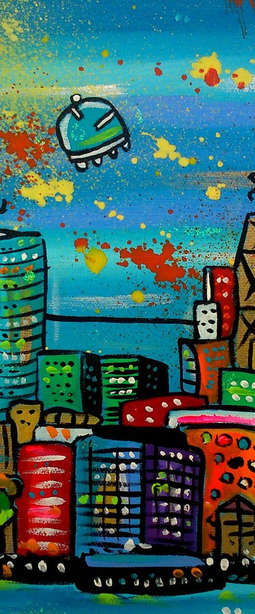 Futuristic Buildings of London in Space by Maria Luisa  Azzini