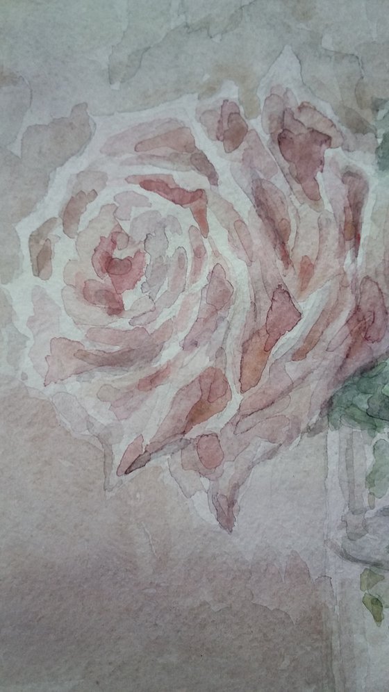 Rose. Original watercolour painting.