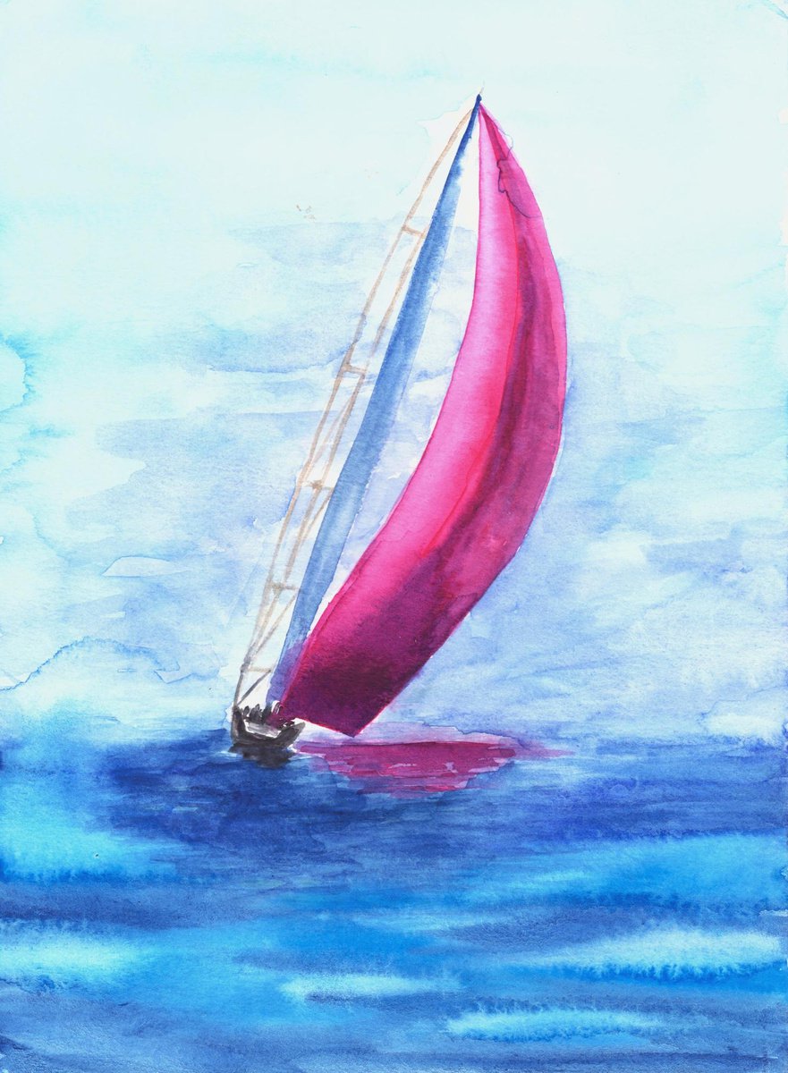 Sail boat by Elena Mosurak