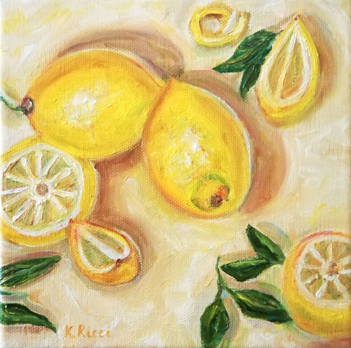 Lemons on a table by Katia Ricci