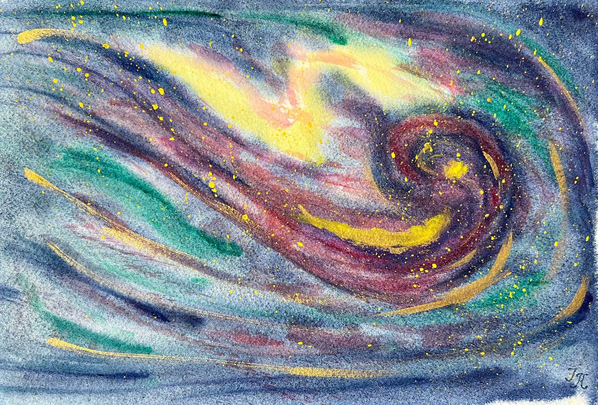 Organic Landscape Watercolour By Tetiana Kovalova, 11 X 7", Vortex, Original Artwork