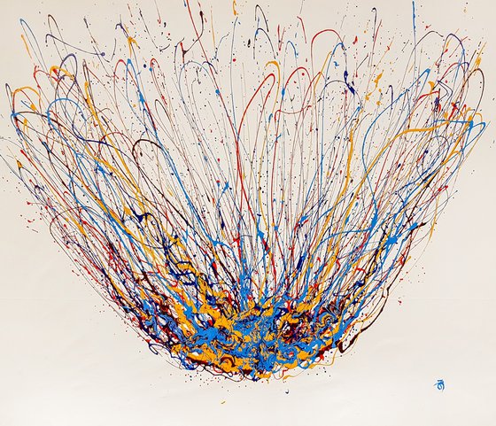 Sprucigi N-26 (H)137x(W)158 cm. Colorful Splash Abstract Painting