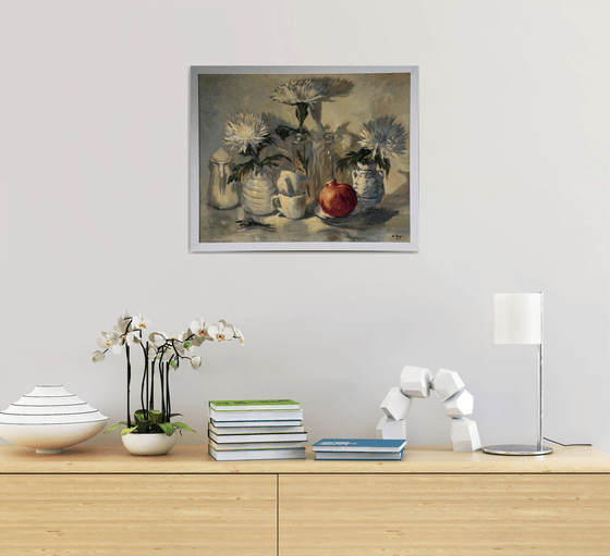 An arrangement in white