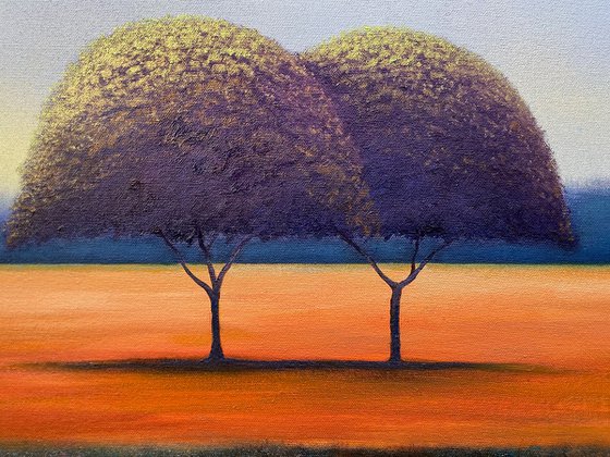 2 Trees Orange Fields