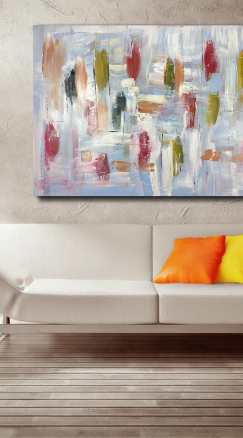 large paintings for living room/extra large painting/abstract Wall Art/original painting/painting on canvas 120x80-title-c745 by Sauro Bos