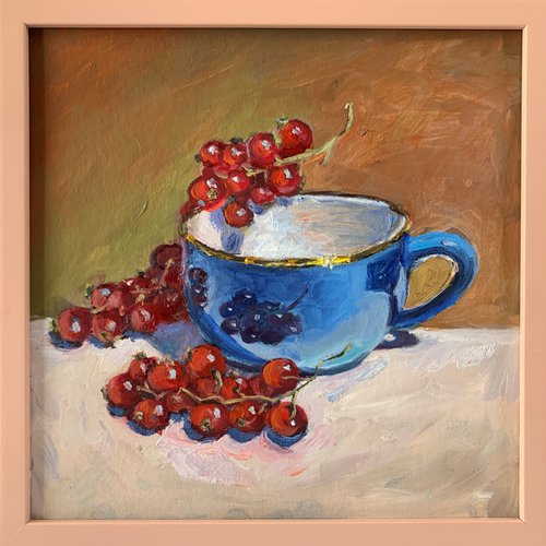 Tea Cup and red currants. by Vita Schagen