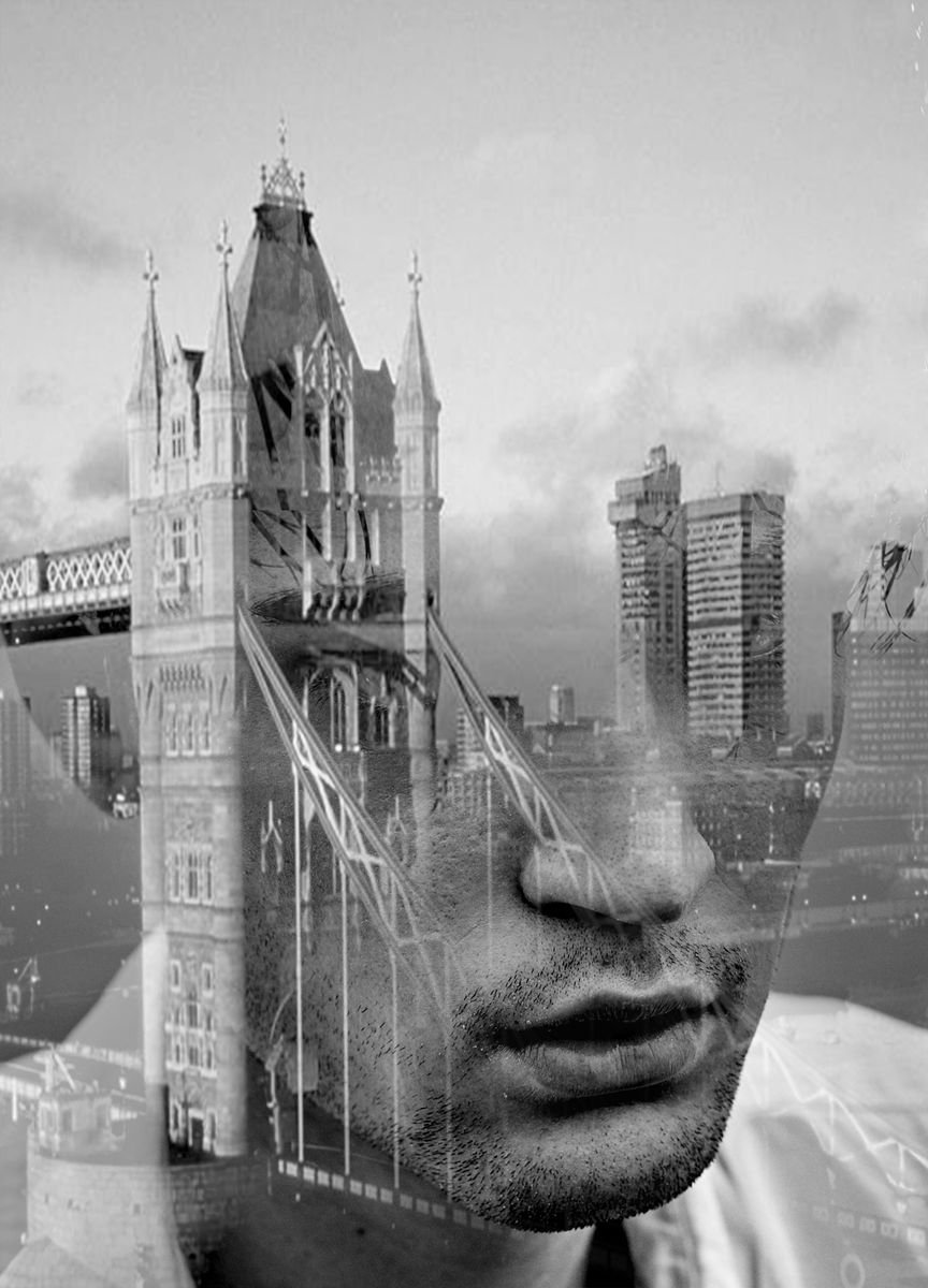 Illustrative Portrait Photograph By Srdjan Jevtic, 34 X 47", Bridge, Original Artwork