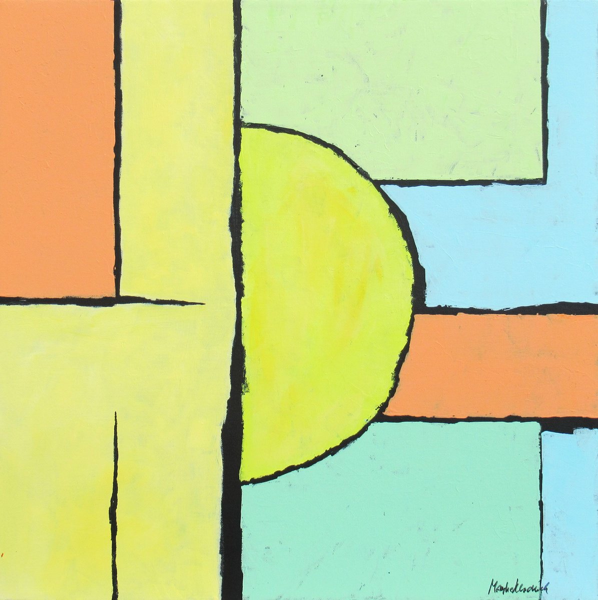 Abstract Acrylic Painting By Megha Hendrick., 20 X 20", Ease., Original Artwork