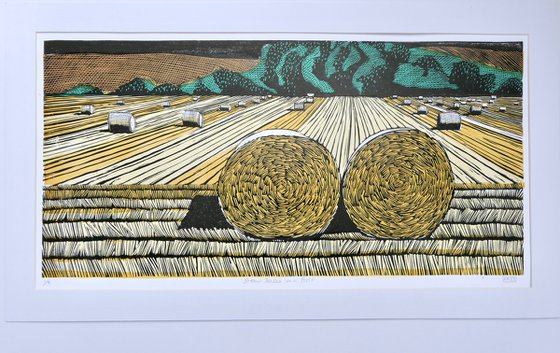 Straw bales in a field