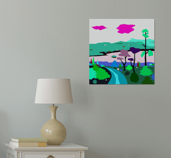 Autumn walk (Paseo otoñal) (pop art, landscape)