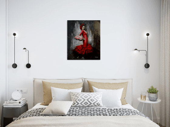 Flamenco - woman-dancer - original painting