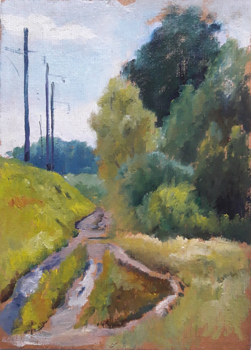 Oil painting Railway mound nSerb287 by Boris Serdyuk