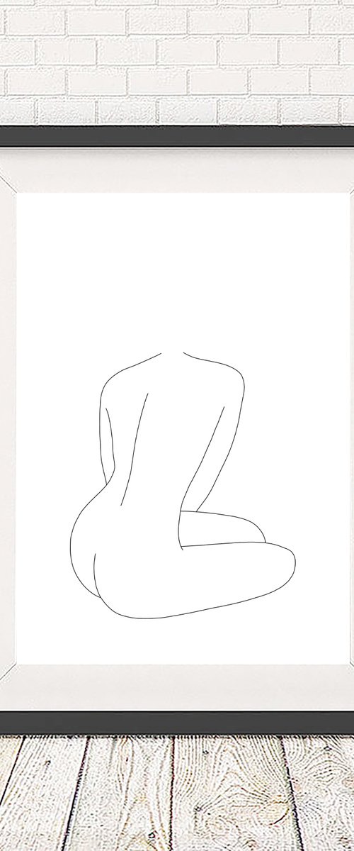 Nude figure illustration - Zoe - Art print by The Colour Study