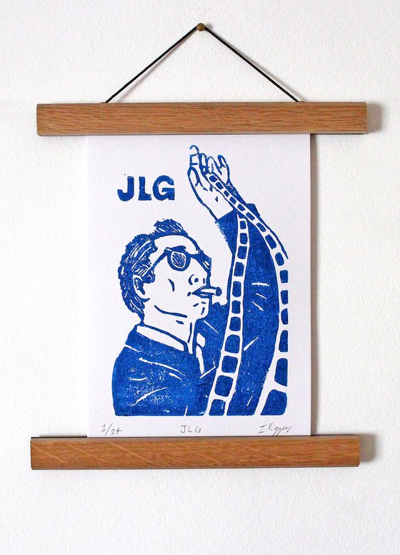 Jean-Luc Godard Linocut Print